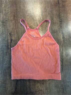 Ribbed Pink Racerback Sports Bra Tank by Ododos
